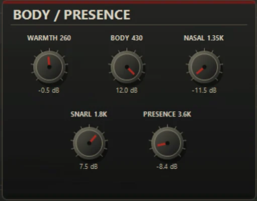The Body / Presence section of the PUNK LAB interface