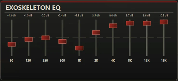 The Exoskeleton EQ section of the PUNK LAB interface
